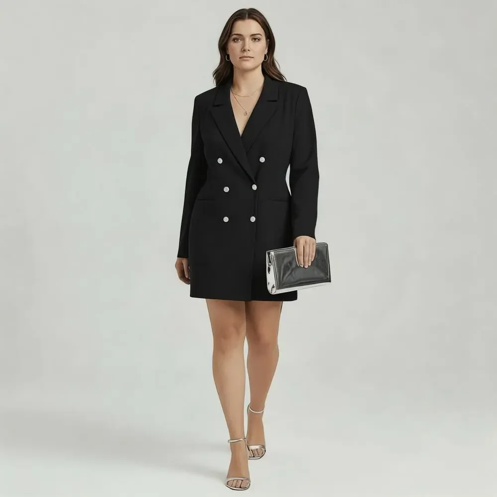 Good American Ponte Embellished Executive Blazer Minidress – Black Size 2XL NEW - Picture 1 of 6